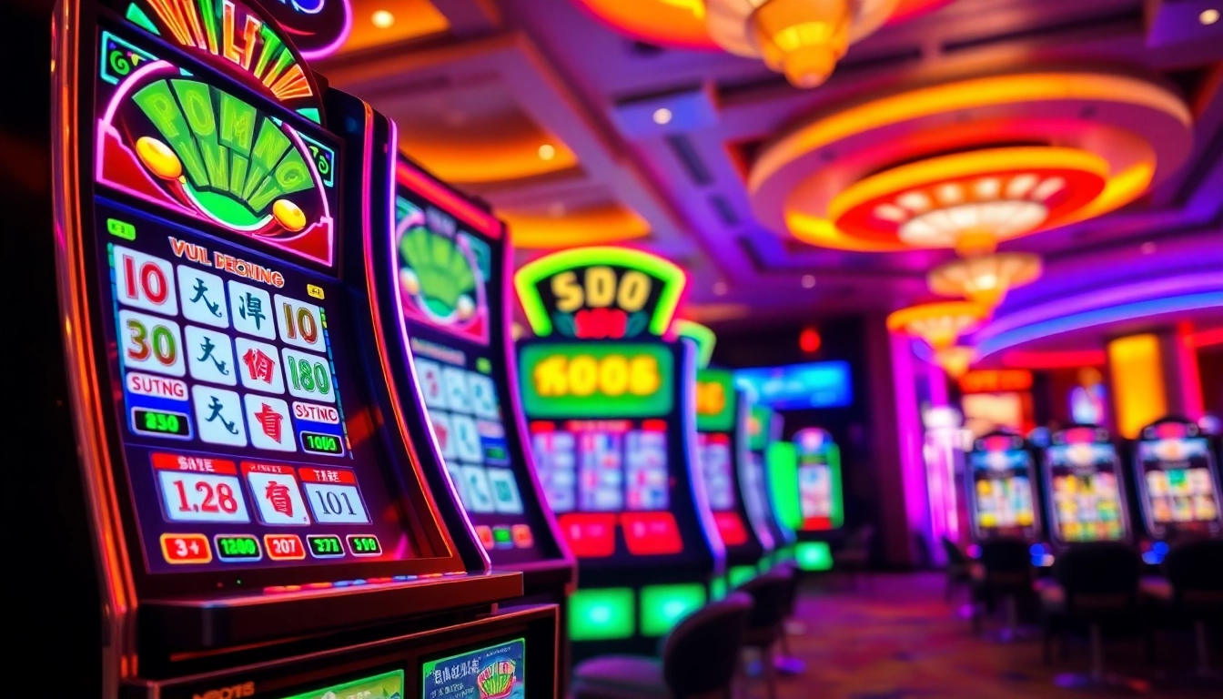 Spin the slot demo mahjong in a vibrant casino setting filled with excitement.
