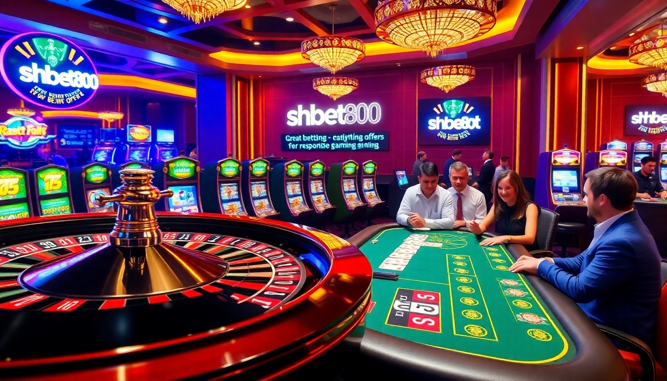 Experience the excitement of shbet800 with gamblers at poker tables and roulette wheels.