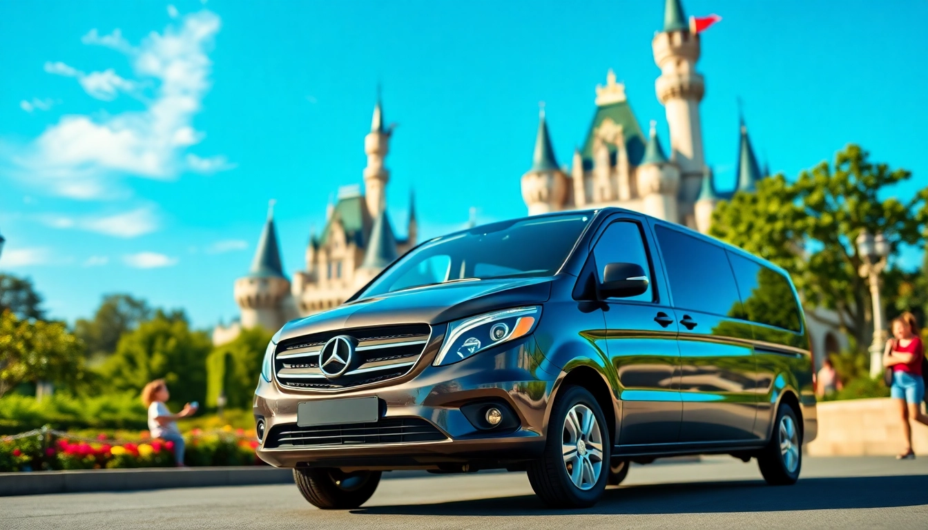 Experience Disneyland Paris airport transfer services with a family-friendly vehicle near the park.
