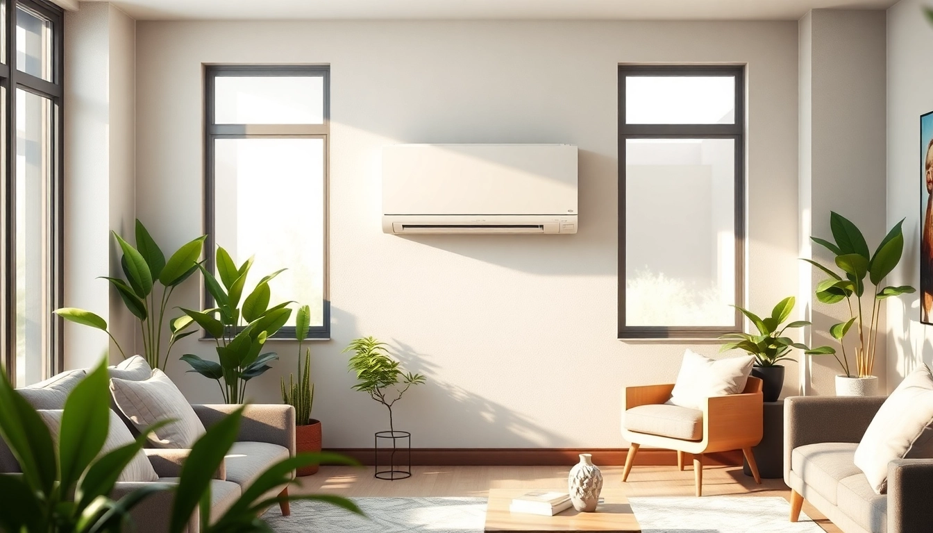 Showcasing a Mitsubishi mini split ac in a stylish interior, demonstrating modern cooling solutions.