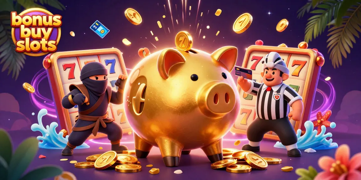 Experience thrilling bonus buy slots with dynamic golden piggy bank and energetic characters.