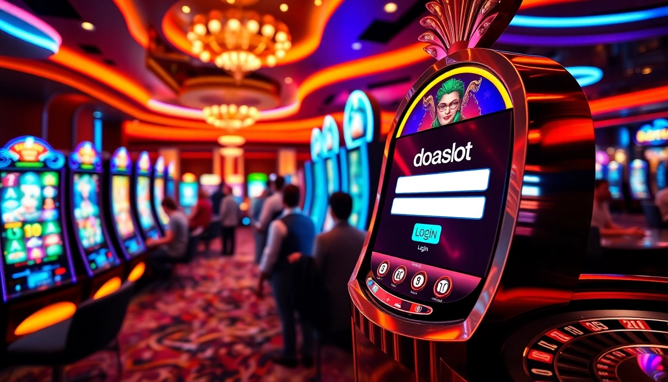 Players enjoying slot machines while accessing the doaslot login interface for online gaming excitement.
