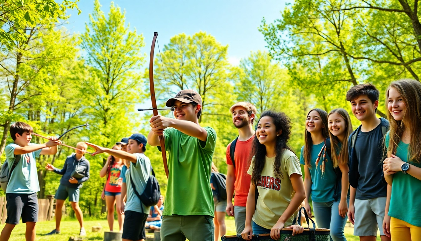 Teens enjoying diverse activities at a vibrant teen summer camp in nature.