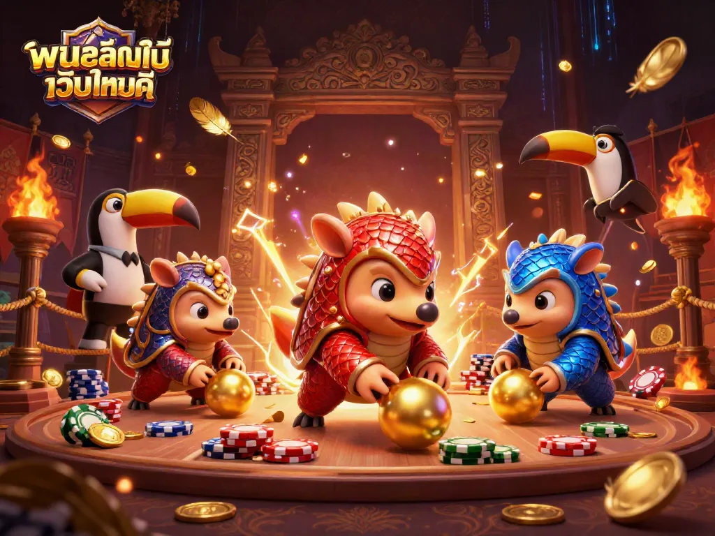 พนันออนไลน์ เว็บไหนดี ภาพวาด 3 มิติของแพนโกลินคู่แข่งในการแข่งขันโบว์ลิ่งในคาสิโน