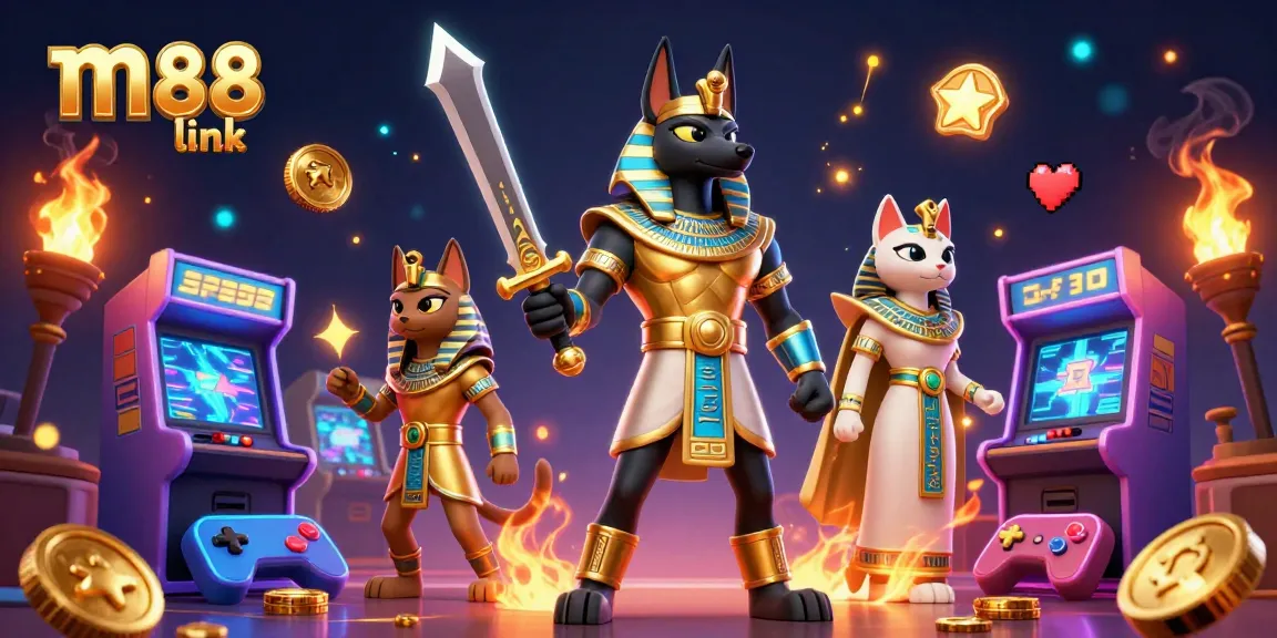 Engage with the thrilling m88 link online casino experience featuring Anubis and Bastet.