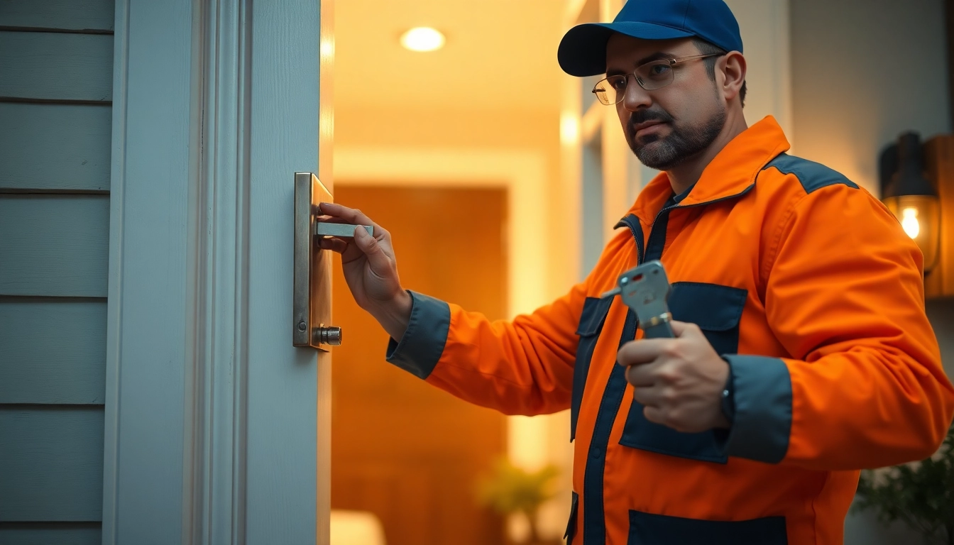 24h locksmith efficiently unlocking a door, demonstrating expertise in a cozy home.