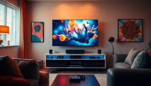 Enhance your viewing experience with the iron tv pro in a stylish living room setup.