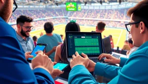 Discover engaging visuals of the best sports betting sites in India with active bettors and digital interfaces.