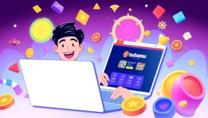 Tashan win login interface displayed on a laptop, showcasing excitement and user-friendly design.