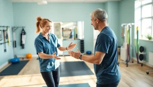 Engaging therapy session showcasing Health in Motion Rehabilitation's dedicated staff and clients.