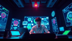 Engaging with innovative ai apps in a modern workspace, highlighting productivity and technology.