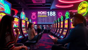 Experience HOKI138's vibrant online gaming scene with digital slot machines and competitive atmosphere.