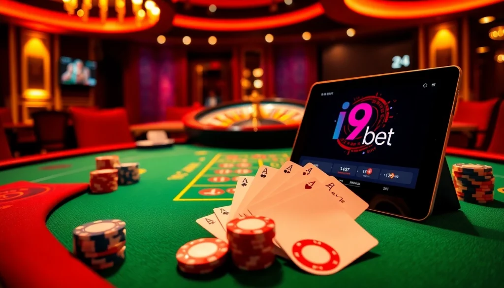 i9bet interactive online casino gaming experience with vibrant tables and modern technology.
