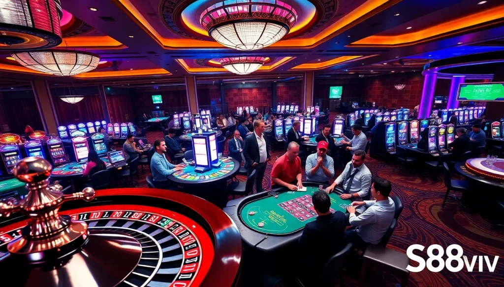Experience the excitement of gambling at S88 VIP casino tables with diverse games and vibrant atmosphere.