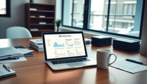 Detailed SMSF set up process displayed on a laptop in a professional office.