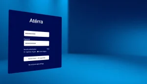 Atera login interface showcasing secure password entry and 2FA options on a digital screen.