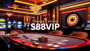 Engaging poker game on Trang chủ S88VIP, showcasing vibrant chips and thrilling casino atmosphere.
