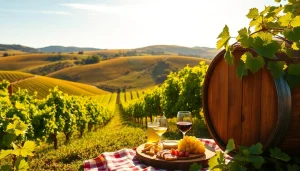 Visit wineries in Clarksburg with scenic vineyards and inviting outdoor settings.