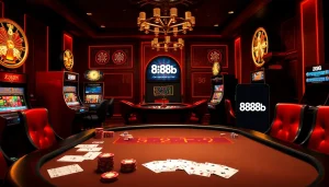 Experience the thrill of gambling with 888b link at a luxurious casino poker table.