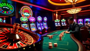 Experience the excitement of professional gambling at 79king with poker tables and vibrant slot machines.