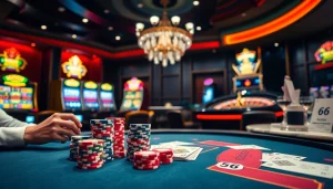 Experience the thrill of gambling at new 66 with vibrant poker tables and roulette wheels.