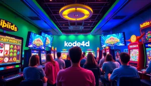 Engaging Kode4d online gaming interface with vibrant colors and enthusiastic players