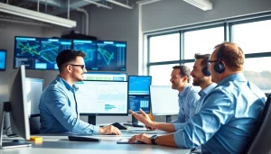 Professional team at a Trucking Dispatch Company coordinating freight logistics effectively.