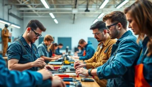Students actively learning at a Trade School Tennessee, showcasing hands-on training.