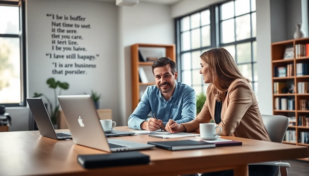 Engaging session with a business coach near me fostering professional growth and development.