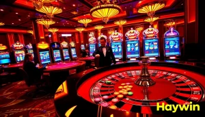 Experience the excitement of Haywin's casino with vibrant roulette and engaging players.