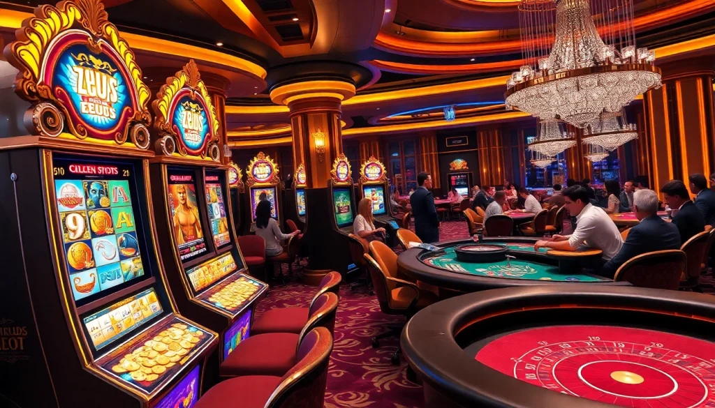 Rasakan sensasi Slot Zeus di tengah elemen kasino mewah dan aksi permainan yang dinamis.