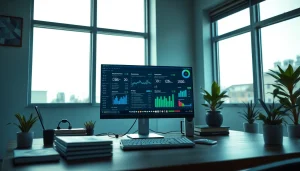 Web scrapping visualization on a modern workspace computer screen.