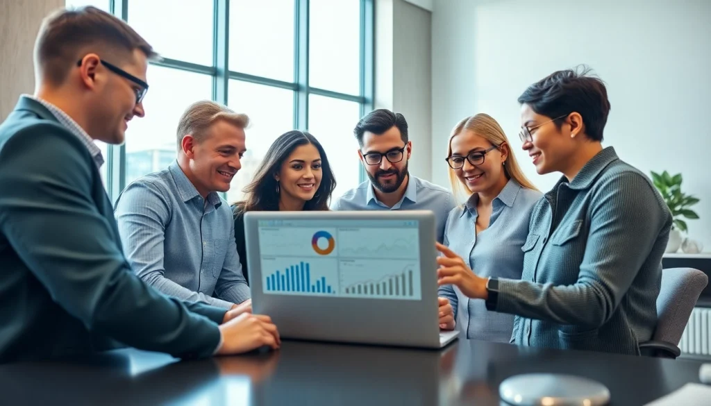 SEO Agentur Team arbeitet in modernem Büro an SEO-Strategien.