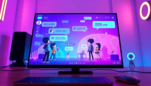Engaging character ai nsfw chat interface with animated characters in a vibrant digital setting.