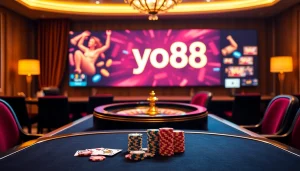 Experience thrilling gameplay and strategy at yo88 poker tables with colorful chips and cards.