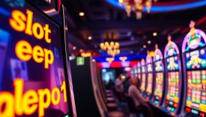 Main attraction of slot depo 1k with an interactive slot machine in an energetic casino.