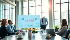 Analyze competitor pricing data with a collaborative team in a modern workspace.