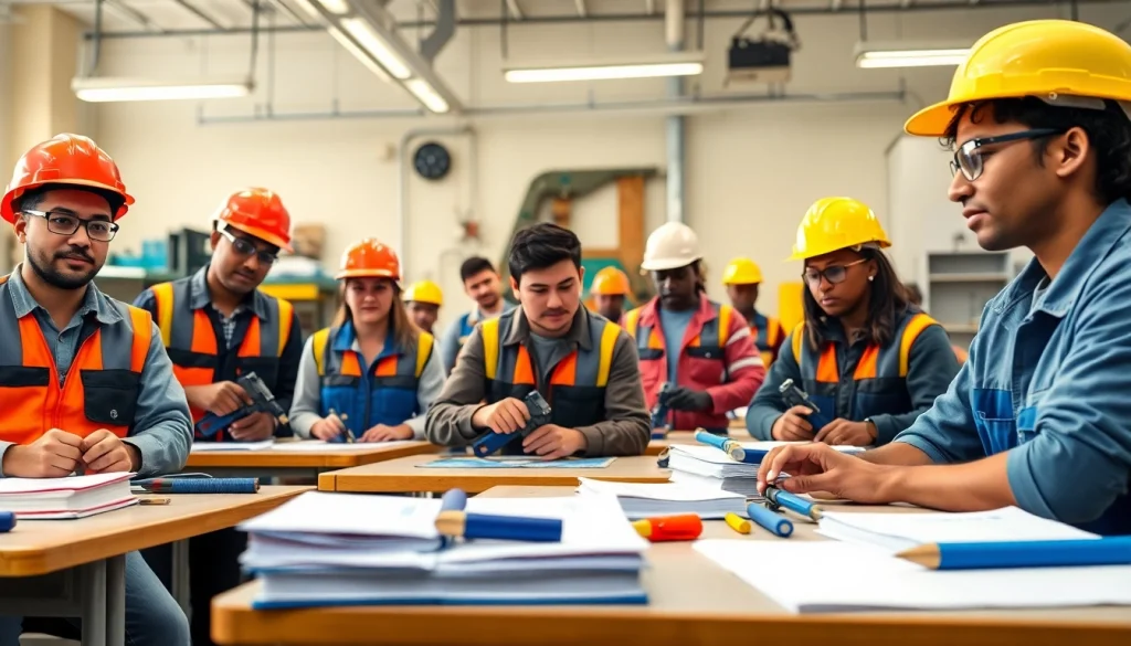 Students practicing skills in trade schools in Southern California with hands-on training.