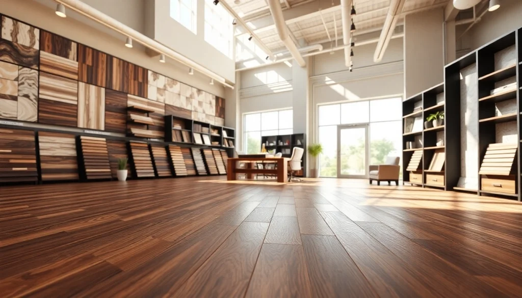 Explore luxury vinyl flooring near me in a beautifully lit showroom, showcasing elegant styles.