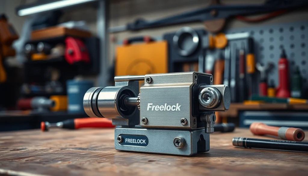 Freelock Mechanismus auf Werkbank zeigt zuverlässige Handwerkskunst.