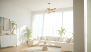 Moskitiery na wymiar zainstalowane w nowoczesnym wnętrzu, podkreślające ich funkcjonalność.