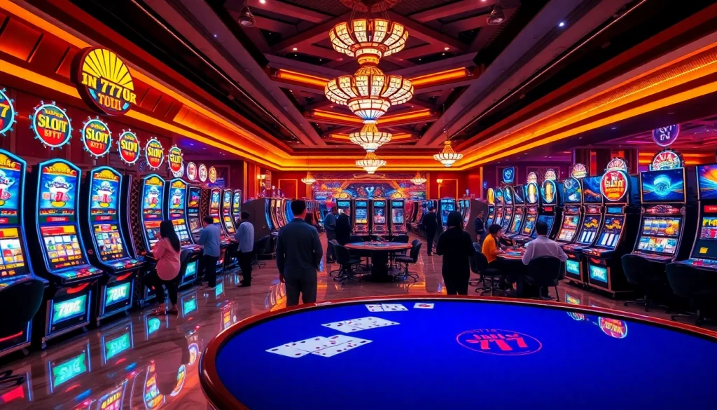 Experience the thrill of IDNSlot games with engaged players and vibrant casino elements.