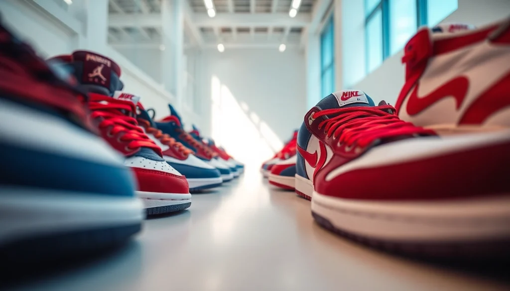 레플리카 사이트에서 세련된 스니커즈를 선보이는 장면